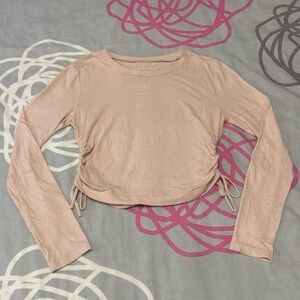Aeropostale Light Pink Ruched Long Sleeve Top
